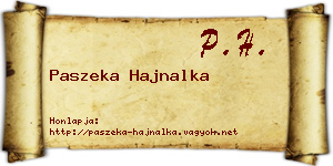 Paszeka Hajnalka névjegykártya